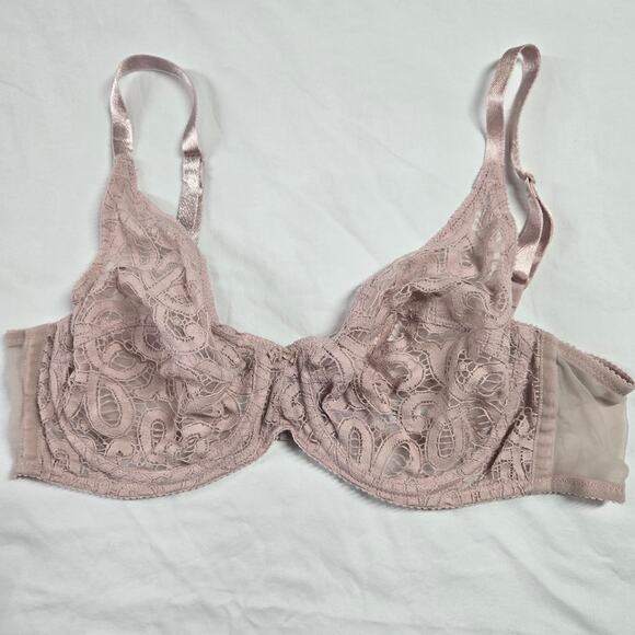 Christian Dior Intimates Bra Vintage Light Pink Lace 38C Underwire Circa 1990s - Picture 8 of 8